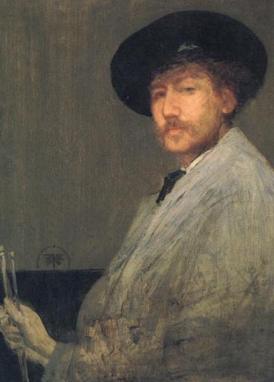James Abbott McNeil Whistler Arrangement in Grey:Portrait of the Painter oil painting image